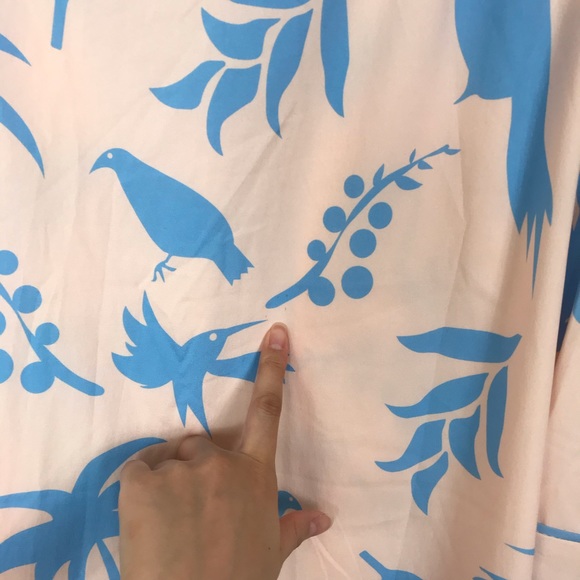 Lulus Peach Blue Bird Palm Tree Duster Kimono Robe - Picture 5 of 6